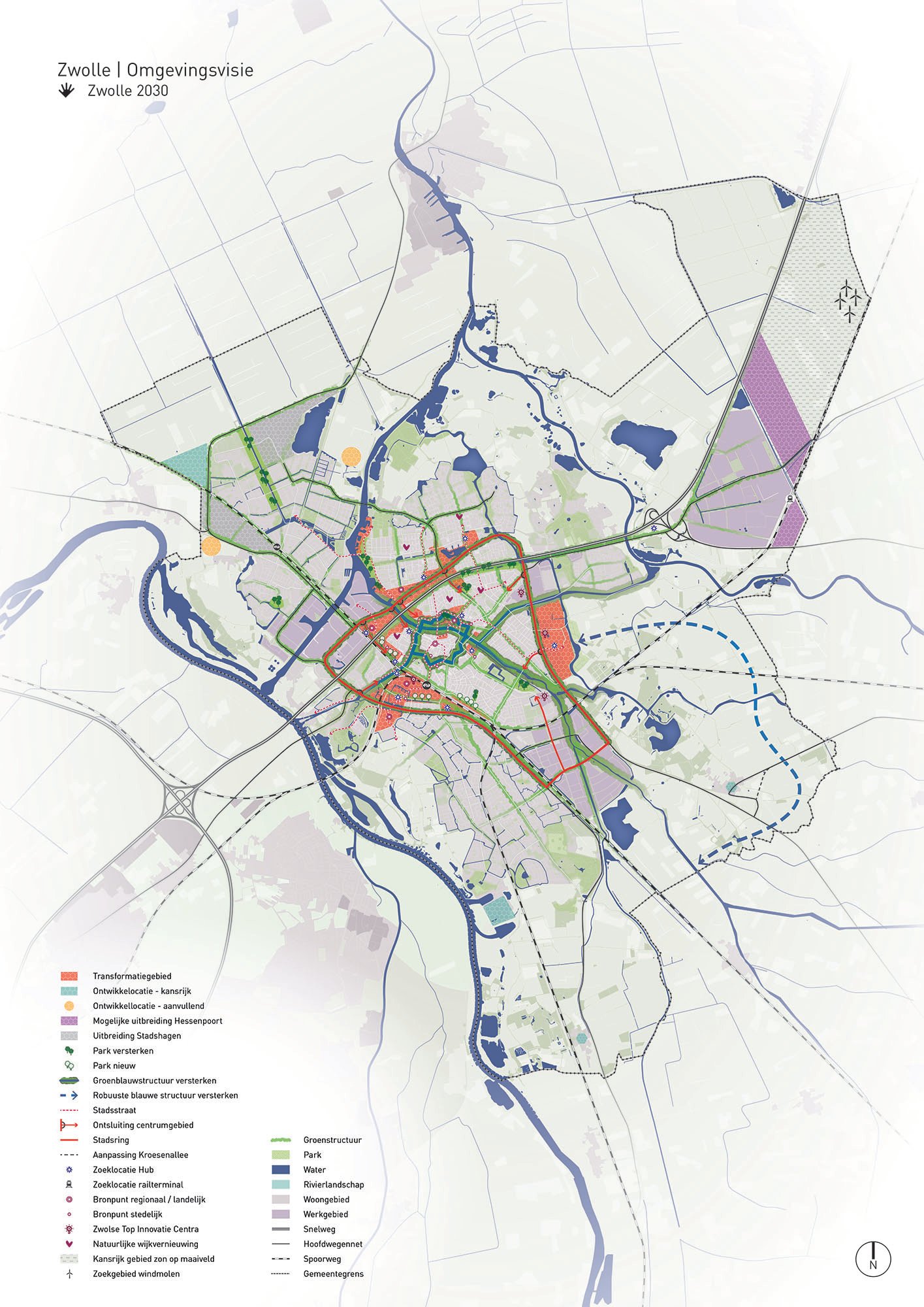 De visiekaart die hoort bij de omgevingsvisie Mijn Zwolle van Morgen