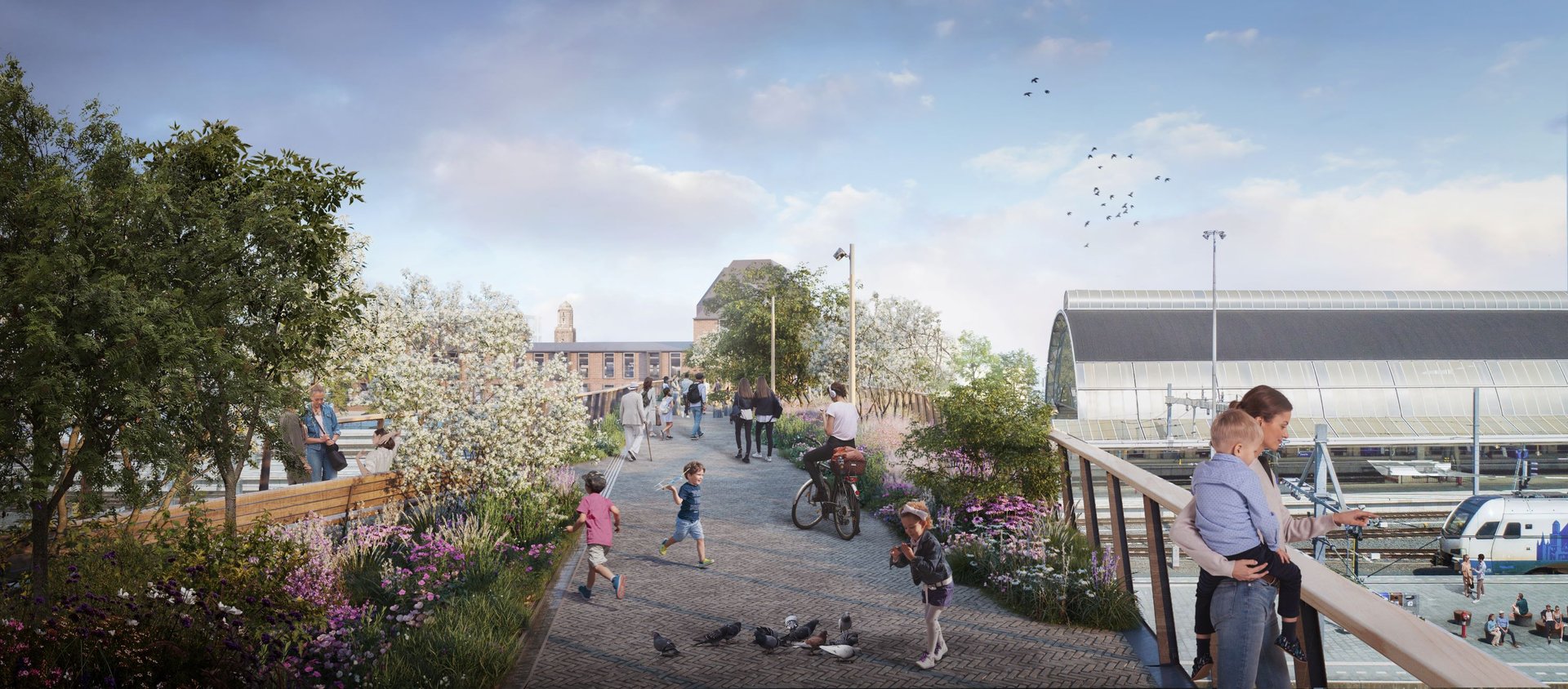 Sfeerbeeld van het gebruik van de loopbrug