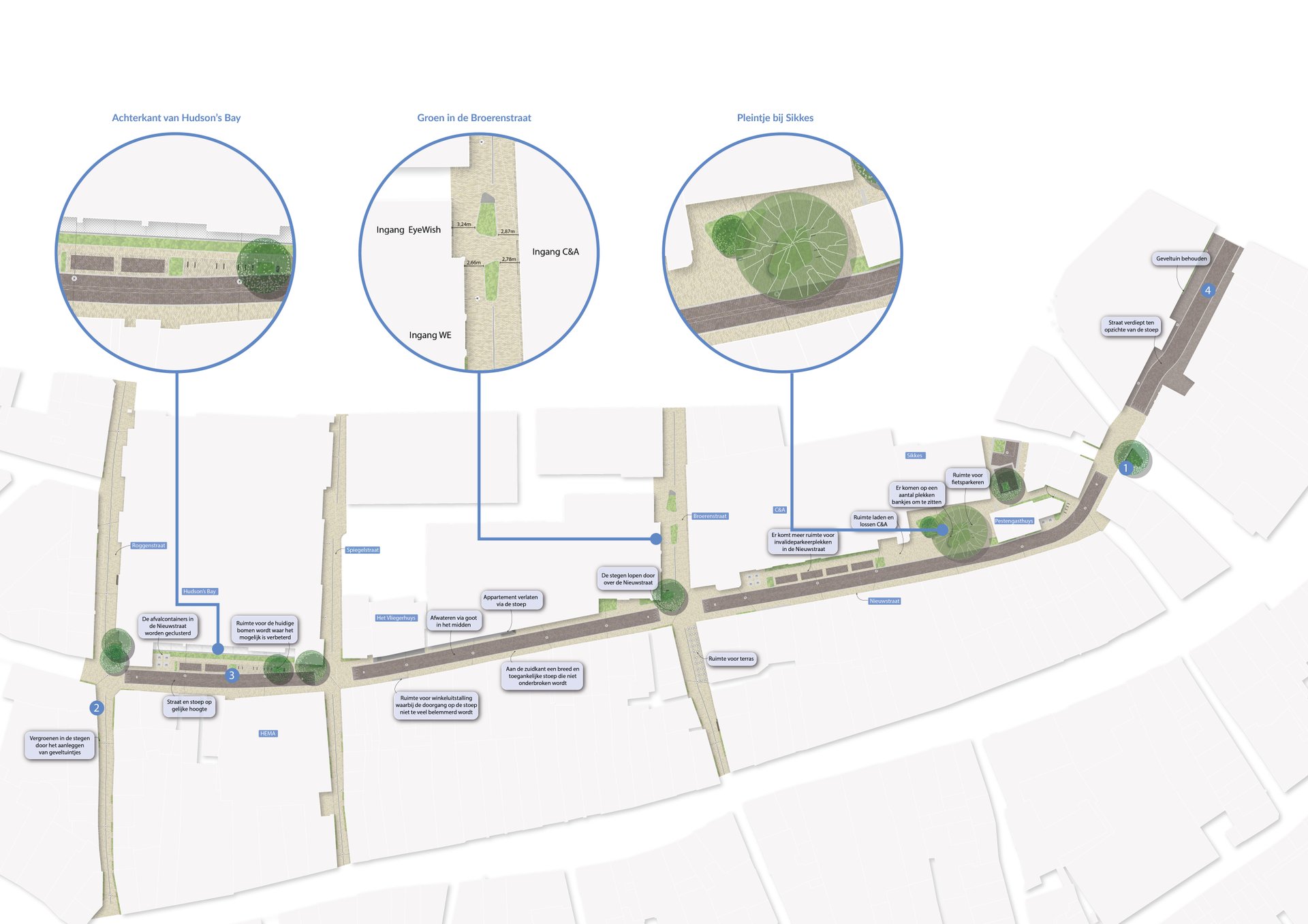 Het ontwerp voor de Nieuwstraat en omgeving