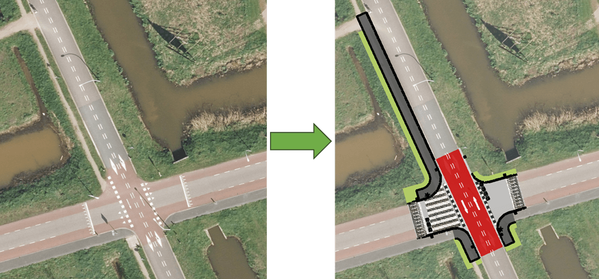 kaart kruispunt Jac. P. Thijsselaan - Oude Wetering
