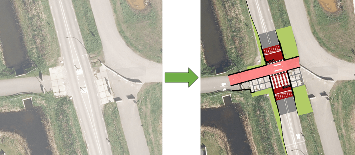 Kaart kruispunt Laan der Molens - Kalandermolen