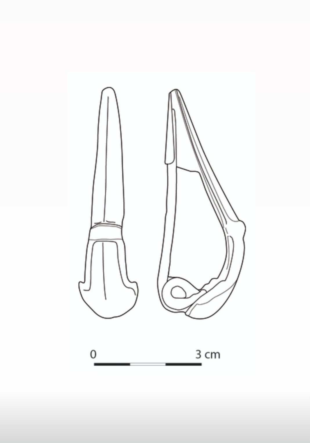 Tekening van een complete fibula van hetzelfde type