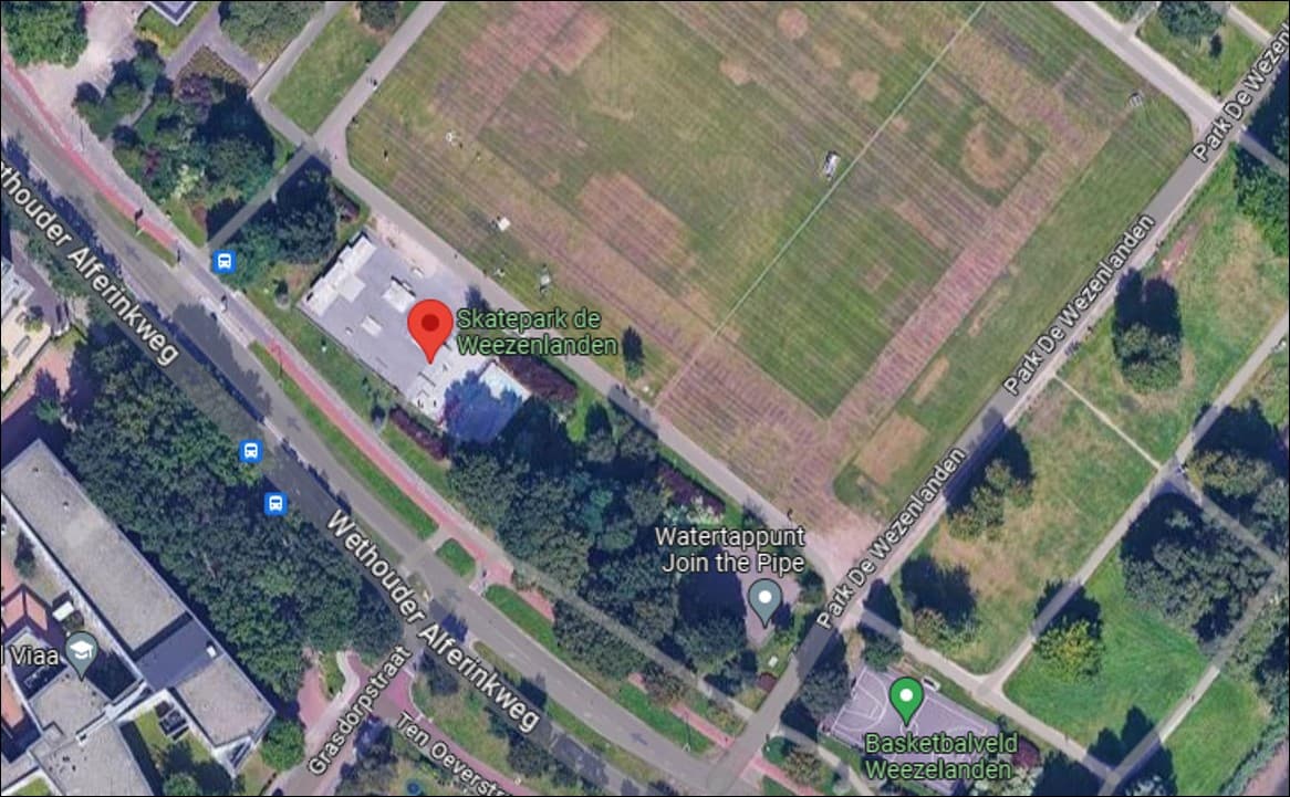 Locatie skatepark De Wezenlanden in Zwolle