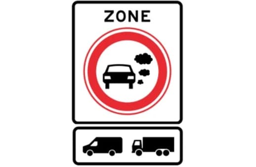 Verkeersbord voor een milieuzone