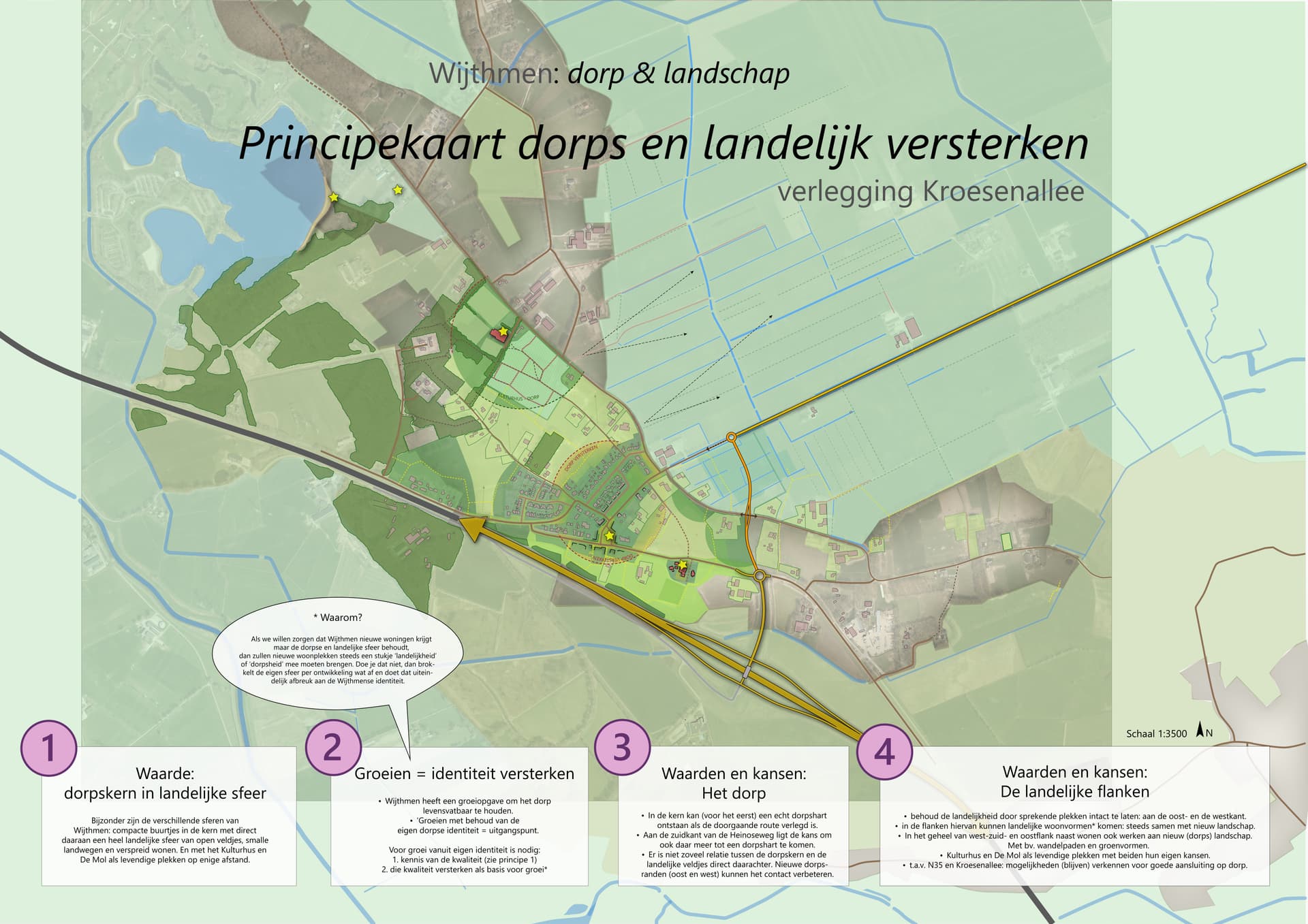 principekaart dorps en landelijk versterken met Kroesenallee