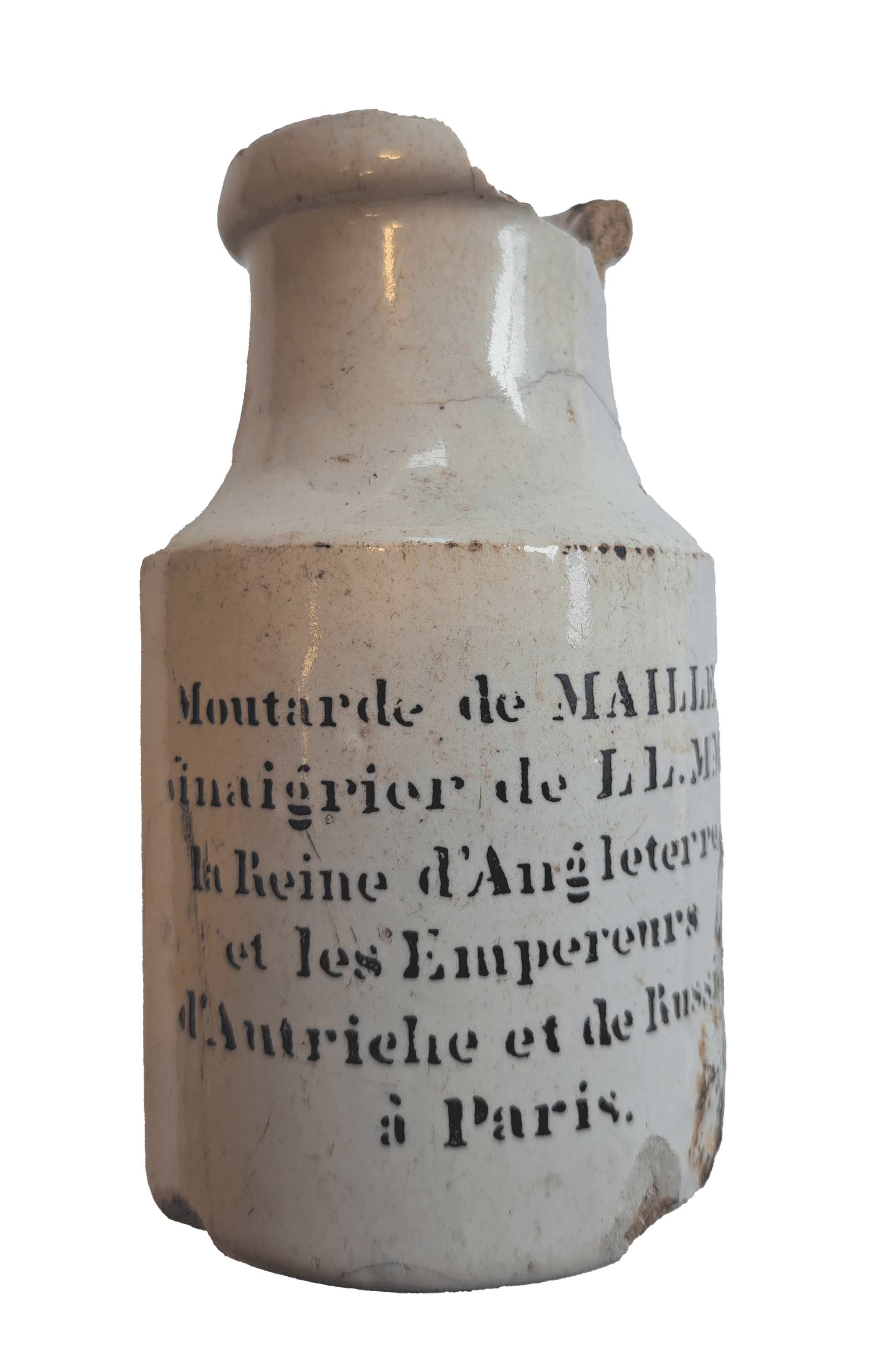 Mosterdpotje van Maille met een datering 1837-1901 (la Reine d’Angleterre) (Erfgoed gemeente Zwolle)