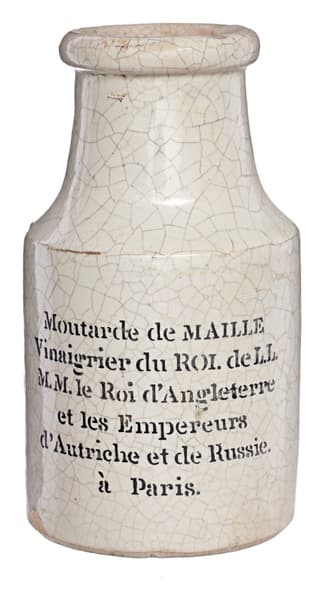Mosterdpotje van Maille met een datering 1830-1837 (le Roi d’Angleterre) (Gemeente Amsterdam Monumenten en Archeologie)