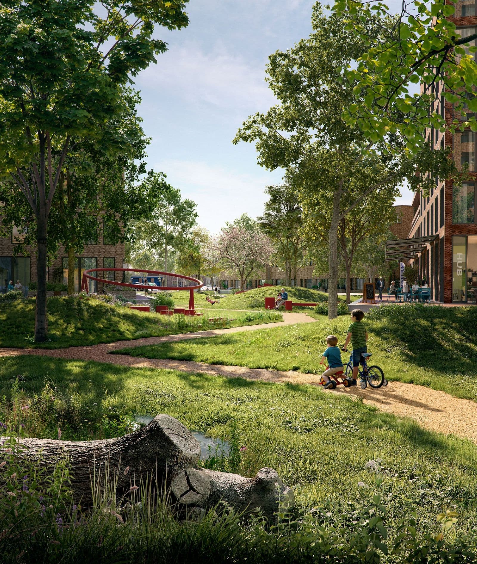 Artist impression groengebied voor ontmoeting en spelen in Meeuwenlaan_Copyright_AbsentMatter.jpg