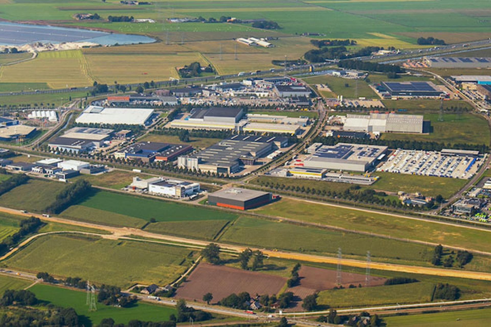 Aerial view van bedrijventerrein Hessenpoort
